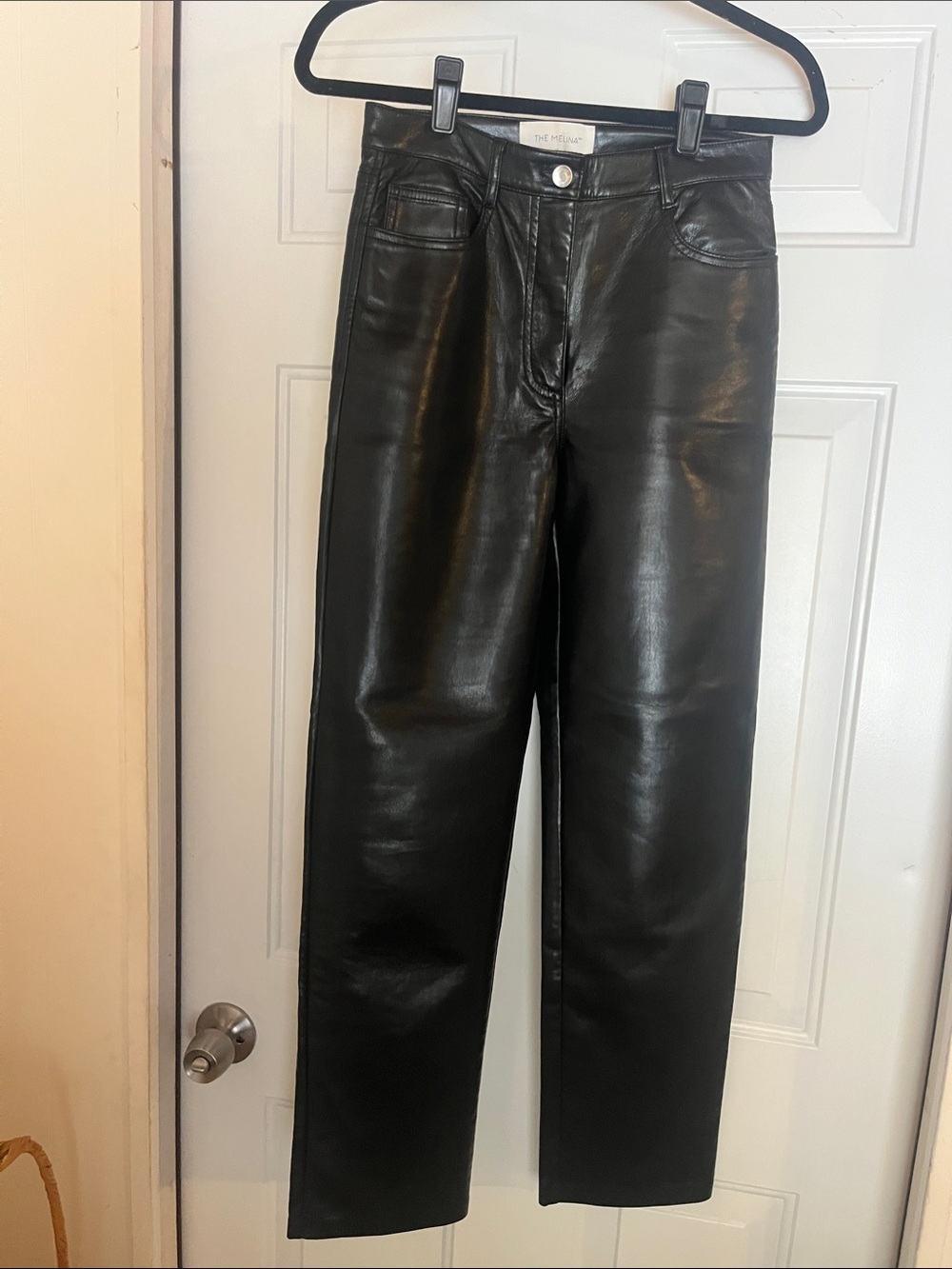 Black Faux Leather Wilfred Melina pants